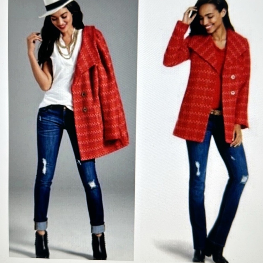 Cabi > Red Scarlet Sloan Wool Peacoat Extra Small